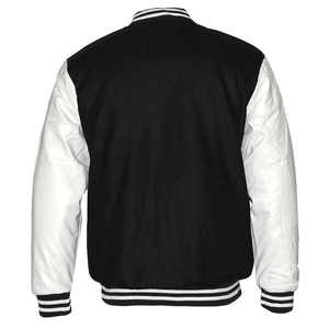 Chaqueta universitaria blanca y negra por encargo Ropa de calle para hombre Ropa informal Servicio OEM - Product Image 6