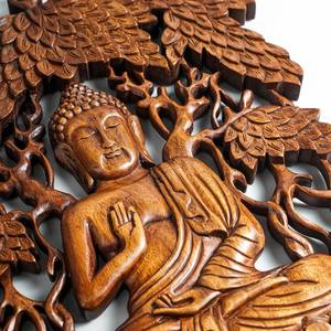 Arte artesanal de madera tallado paneles grandes tallado a mano Pared de madera artes religiones tema personalización aceptable - Product Image 4