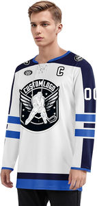 เสื้อทีมฮ็อกกี้น้ำแข็งโพลีเอสเตอร์100% ทนทานน้ำหนักเบาชื่อทีมแห้งเร็ว - Product Image 5