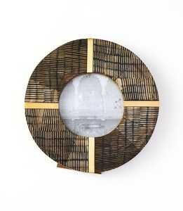 Marco de fotos con incrustaciones de hueso de cuerno de brillo Natural marrón personalizable, imagen de madera de hierro con borde de mosaico de cuerno de imitación, incrustaciones de hueso de resina - Product Image 1