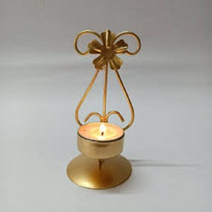 Bougie décorative et support de bougie en métal de haute qualité pour la maison de Noël et la maison bâton fini doré - Product Image 3