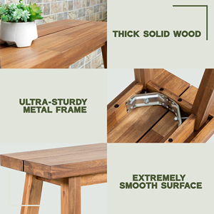 Banc en bois pour jardins, parcs, espaces extérieurs, hôtels, complexes hôteliers et projets de mobilier commercial - Product Image 3