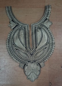 Encolure en dentelle gracieuse avec broderie de fil et de paillettes Style à coudre pour vêtements fantaisie Sarees Robes Blouse Kurti Robes - Product Image 3