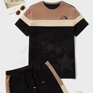 Ensemble court pour homme moderne, respirant, 100% coton, tenue d'été confortable, look tendance - Product Image 3