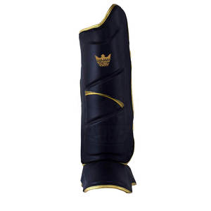 Protège-tibias de Muay Thai en cuir réglable, léger et respirant, avec protection des pieds et des genoux – Prix usine - Product Image 4