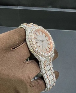 VVS1 Oro Rosa Moissanite Diamante Reloj automático para adultos Reloj mecánico único de acero inoxidable con ventana de esfera de vidrio - Product Image 4