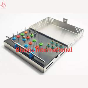 BISONS Vente en gros Kit de retrait de vis cassées pour implants dentaires manuels en acier inoxydable de haute qualité, universel - Product Image 3