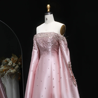 Janc ember LSZ575 Elegante Satin rosa Perlen Kristall Abend party Kleider Kleider für Frauen