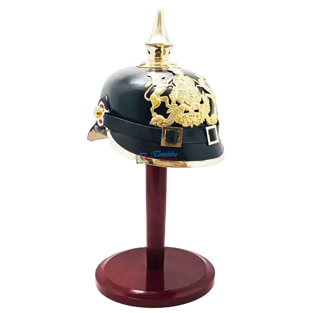 Prussian Garde Regiment WWII puntelli Pickelhaube distintivo in ottone fatto a mano in pelle agata tedesca casco Pickelhaube