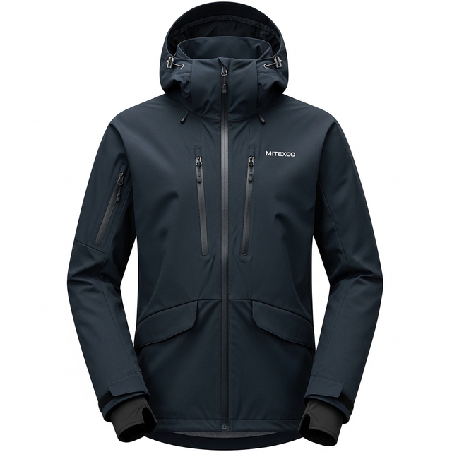 MITEXCO Men's Performance Waterproof Ski Jacket, Technical Outdoor Winter Snowboard Shell Coat with Adjustable Hood & Multiple Z