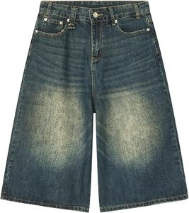 Shorts en jean décontractés pour hommes, coupe droite et ample, écologiques, été, style Y2k, streetwear hip-hop, jeans - Product Image 5