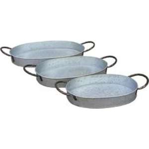 Bandeja de servicio de metal galvanizado rústico moderno adecuado para bebidas postres o arreglos de centro de mesa decorativos - Product Image 6