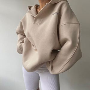 Sweat à capuche pour femme, pull streetwear court tendance avec polaire en coton doux et confortable pour toutes les tenues décontractées de la saison - Product Image 2