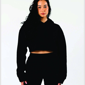 ชุดเสื้อครอปแบบสวมศีรษะแขนยาวทรงหลวมสำหรับผู้หญิงชุดเสื้อผ้าคอตตอนโอเวอร์ไซส์ผลิตตามสั่งเสื้อฮู้ดสำหรับฤดูใบไม้ร่วง - Product Image 2