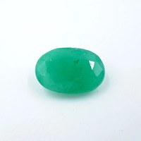 Pierre précieuse ovale facettée en émeraude synthétique, créée en laboratoire, de couleur verte brésilienne, pierre brute avec changement de couleur, 7,50 carats