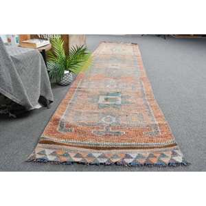 พรมถักแนววินเทจผ้าขนแกะ2.5 x 11.7ft เรียบพร้อมแผ่นรองยางสำหรับวัยรุ่นโถงทางเดินทรงสี่เหลี่ยมผืนผ้า - Product Image 4