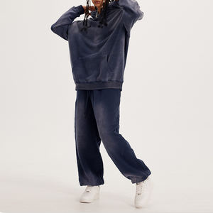 ชุดวอร์มมีฮู้ดและกางเกงวิ่งแบบวินเทจสำหรับผู้ชายชุดวอร์มซักกรดแบบกำหนดเอง - Product Image 2