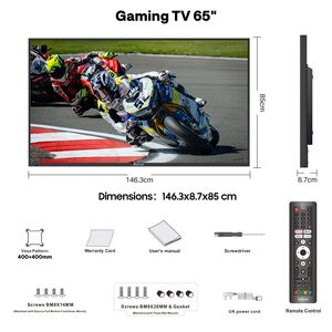 65-Inch 120Hz 4K Smart Outdoor <b>TV</b> Weatherproof with LED Backlight Brightness Visible for Kitchen Use Audio Video Voice Assistant - Product Image 3