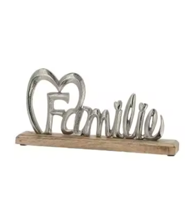 Sculpture fabriquée en métal de bonne qualité FAMILIE Luxues Design Fresh Arrival High Selling Sculptures sur socle en bois Arts modernes - Product Image 1