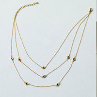 Collier tendance personnalisé en acier inoxydable 316L plaqué or 14k 18k PVD, collier à 3 couches pour femmes, vente en gros