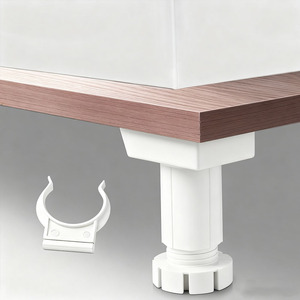 Divano PP ABS cucina piedi supporto in gomma mobile letto gambe piedini Base regolabile in plastica moderno bianco - Product Image 4