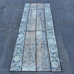 Alfombra de 2.8x7.3 pies, Alfombra Turca, Alfombra con Estampado Animal Azul - Product Image 1