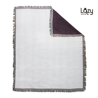 Couverture en tapisserie jacquard personnalisée en polyester et coton vierge pour impression par sublimation, douce, pour la décoration intérieure