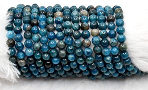 Natural Teal Blue Color Wholesale Apatite 8mm Round Healing <b>Beads</b> Premium <b>Crystal</b> for Jewelry Meditation - Product Image 3