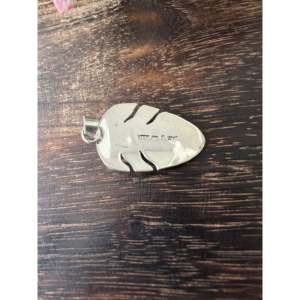 Pendentif plume Darrell Wylie Kingman avec incrustation de turquoise et monture en argent sterling, cadeau - Product Image 5
