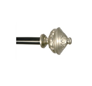 Tige de rideau en fer noir antique avec des embouts de rideau pour la fenêtre/portes décoratives - Product Image 1