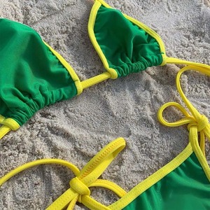 Manufacturer Customized Sexy Bikini Top <b>T</b>-<b>Shirt</b> 2 Piece Set Micro Mini <b>Baby</b> <b>T</b> <b>Shirt</b> Swimwear Set Letter Pattern Plus Size - Product Image 5