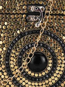 Pochette de soirée en mosaïque en métal et résine de bohème antique Vintage ronde motif géométrique sac à main de fête rentable - Product Image 6