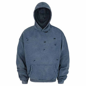 Envío Rápido, Sudadera con Capucha para Hombre de Talla Grande, Estilo Desgastado, Ropa de Invierno de Alta Calidad, Sudadera con Capucha Desgastada, 100% Algodón, Felpa - Product Image 1