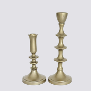Cast Aluminium Antique Gold Candle Holder Antique Gold for Home Wedding Event Tabletop Lighting Decoration Candle Stand - Product Image 1