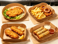 Papier sulfurisé antiadhésif de qualité alimentaire pour friteuse à air, feuilles de cuisson résistantes à la graisse pour la cuisine