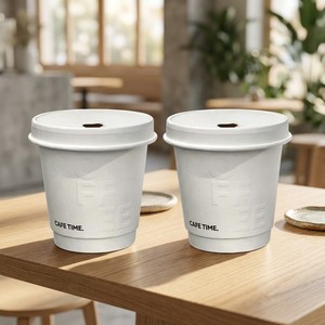 Gobelet à café en papier gaufré personnalisé 8oz/12oz avec couvercle pour emporter - Product Image 2