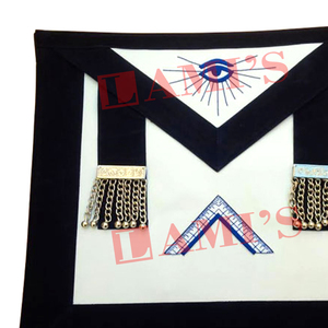 Delantal de terciopelo azul medianoche Worshipful Masters de la mejor calidad, delantal de Regalia masónico con bordado personalizado - Product Image 2