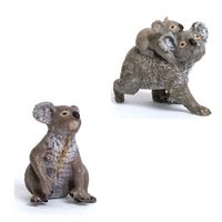 Vente en gros de mini figurines modernes de koala peintes à la main en résine, accessoires de décoration de terrarium respectueux de l'environnement pour la maison et le bureau