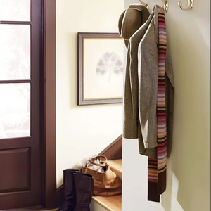 ตะขอแขวนผนังสองง่ามตกแต่งตะขอสีบรอนซ์แชมเปญสำหรับเสื้อโค้ทหมวกกระเป๋าเป้สะพายหลังกระเป๋าห้องน้ำและสำนักงาน - Product Image 1