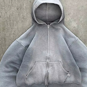 เสื้อฮู้ดแบบมีซิปสำหรับทุกเพศของ2024เสื้อสเวตเชิ้ตขนแกะหนาแน่นสีพื้นพร้อมเทคนิคการปักสำหรับฤดูใบไม้ผลิและฤดูใบไม้ร่วง - Product Image 1