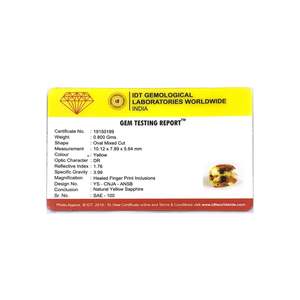 Zafiro <span class=keywords><strong>Amarillo</strong></span> Natural de 4 Quilates, Corte Esmeralda, <span class=keywords><strong>Topacio</strong></span> con Tonos Azules, Marrones y Rojos - Product Image 4