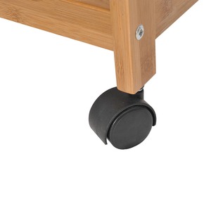 KIBamboo KIB007 Modern Design <b>Oak</b> Mobile Kitchen Shelf with Wheels Measures 37x50x78cm - Product Image 4