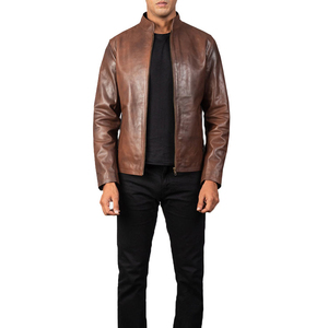 Peso ligero OEM ODM Ropa de invierno Mangas completas Hombres Nuevo diseño Material de cuero Chaqueta de cuero Hombres - Product Image 3