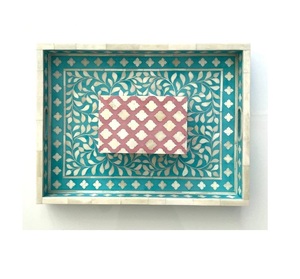 Dernière vente en gros royale la plus chaude plateau de service en incrustation d'os et de résine maison et fête et plateau de fruits variété de couleurs - Product Image 2