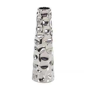 Elegant & Trendy New Metal Embossed Flower <b>Vase</b> Nickel Plated Handmade From Indian Craftsmanship for Decorative Use Metal <b>Vase</b> - Product Image 5