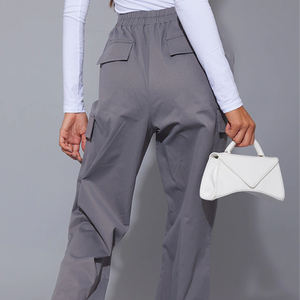 Meilleure vente Pantalon Streetwear taille haute multi-poches pour femmes Pantalon cargo baggy personnalisé du fabricant OEM - Product Image 3