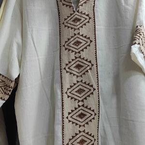 Kurta เสื้อเชิ้ตผ้าคอตตอนสำหรับผู้ชาย, ผ้าฝ้าย100% พิมพ์ลาย OM ของขวัญระบายอากาศได้ดีเหมาะสำหรับสามี - Product Image 1