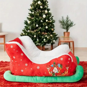 नए पालतू उत्पाद 2025 क्रिसमस स्ले बिल्ली बिस्तर-आरामदायक सर्दियों के बादल घोंसले के साथ नए पालतू उत्पाद, हटाने योग्य कवर - Product Image 5