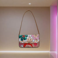 Sac à bandoulière en soie fait main style bohème avec perles, broderie florale, personnalisable, haute qualité