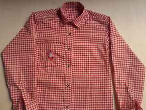 เสื้อเชิ้ตลายตารางบาวาเรียสำหรับผู้ชายผ้าฝ้าย100% เข้ารูปแบบดั้งเดิมสำหรับฤดูใบไม้ผลิ - Product Image 5